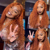 Front Lace Small Curly Orange Curly Hair Chemical Fiber