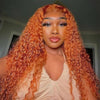 Front Lace Small Curly Orange Curly Hair Chemical Fiber