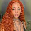 Front Lace Small Curly Orange Curly Hair Chemical Fiber